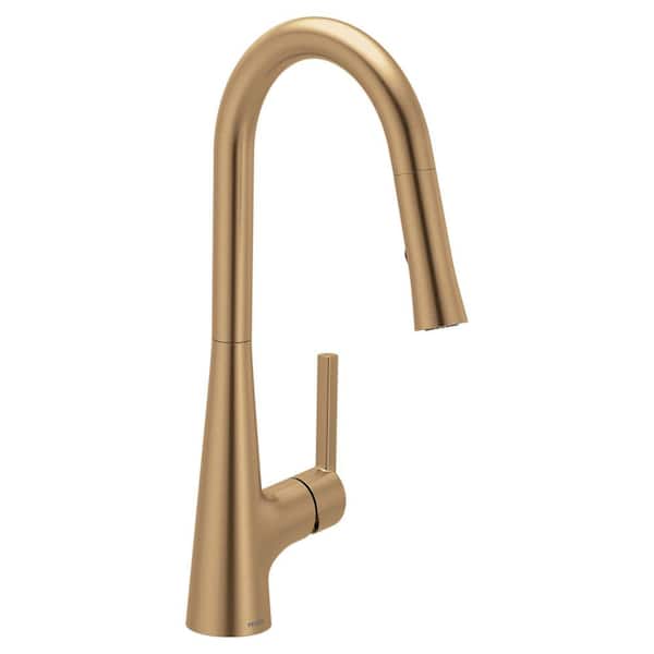 Ronan Bronzed Gold 17.08 in. H Pull Down Sprayer Kitchen Faucet with Swivel Control and 360° Spout Swivel