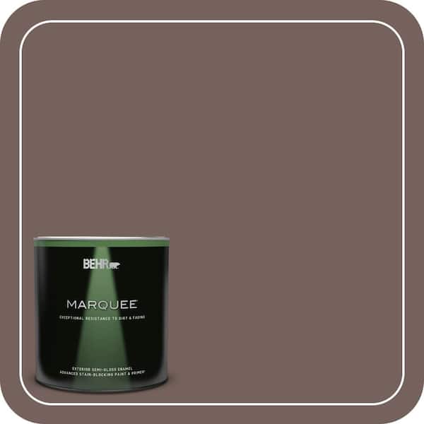 BEHR MARQUEE 1 qt. #730B-6 Sweet Truffle Semi-Gloss Enamel Exterior Paint & Primer