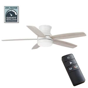 Ashby Park 52 in. White Color Changing Integrated LED Matte White Indoor Ceiling Fan with Light Kit and Remote Control