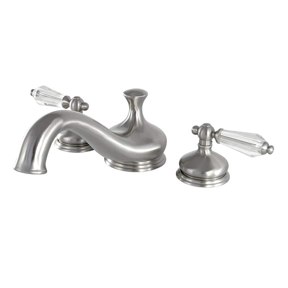 Heritage Crystal 2-Handle Deck-Mount Roman Tub Faucet in Brushed Nickel price history on PriceWatchPro