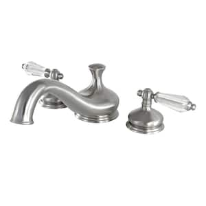 Heritage Crystal 2-Handle Deck-Mount Roman Tub Faucet in Brushed Nickel