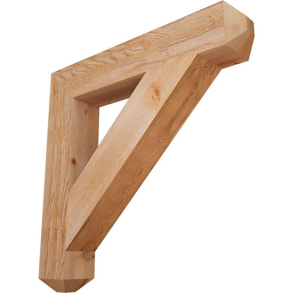 6 in. x 36 in. x 36 in. Western Red Cedar Traditional Craftsman Rough Sawn Bracket