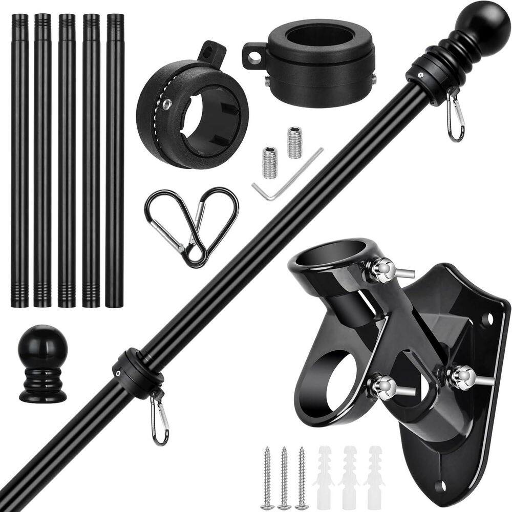 Outdoor Flag Pole Kit 6 FT Stainless Steel 1 in. Heavy Duty Metal Holder Tangle Free Design for Residential or Porch price history on PriceWatchPro