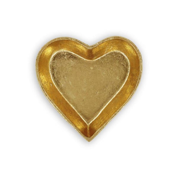 HomeRoots Gold Irregular Metal 6.5 in. Decorative Vanity Tray