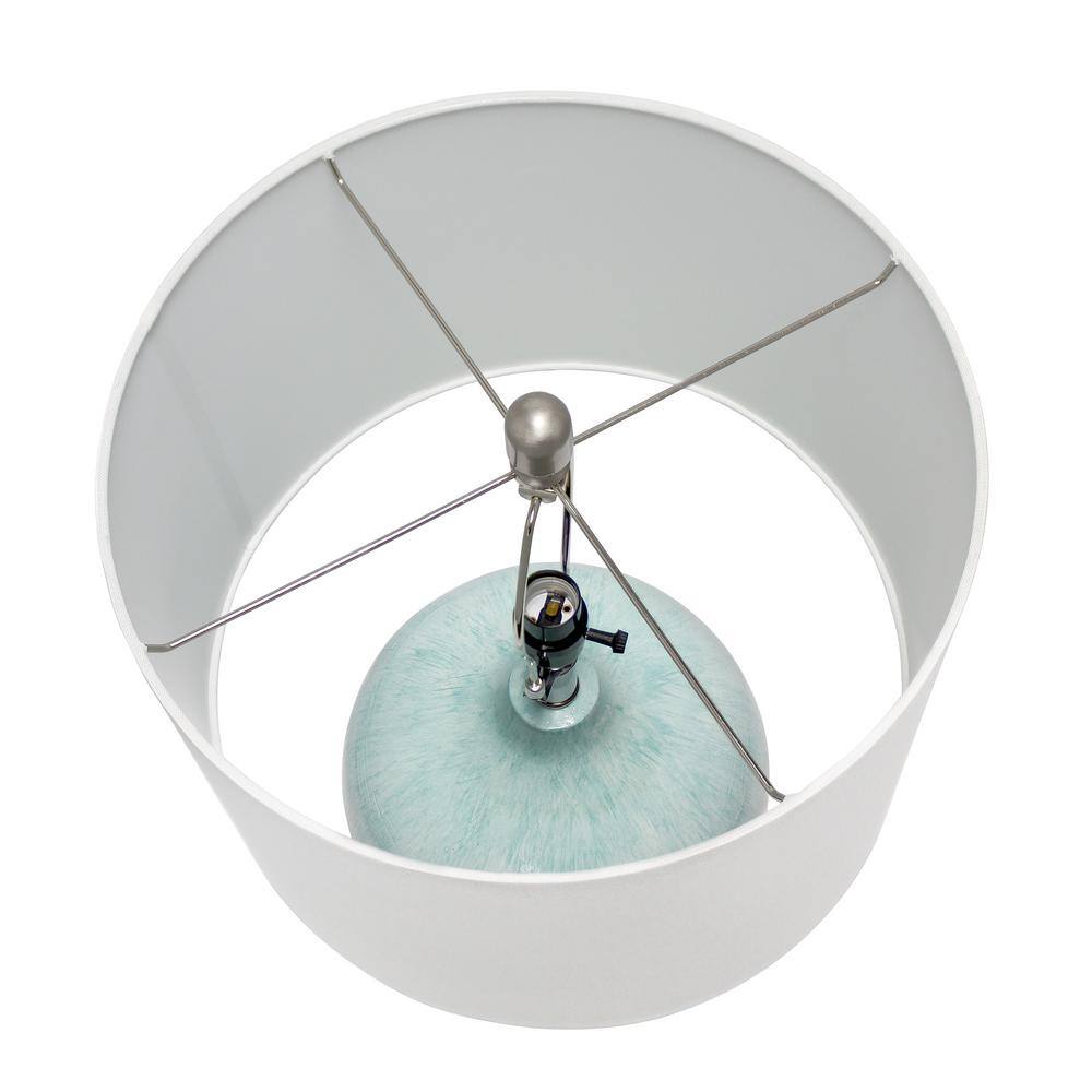 Coastal Pottery Sea Glass Sand Northshore 16" Table Lamp, Aqua/Brown/White