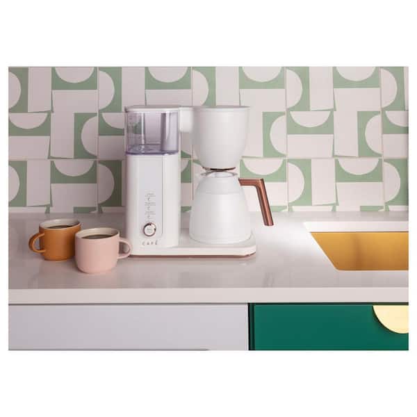 Cafe 10 Cup Matte White Specialty Drip Coffee Maker with Insulated Thermal  Carafe, and WiFi connected C7CDAAS4PW3