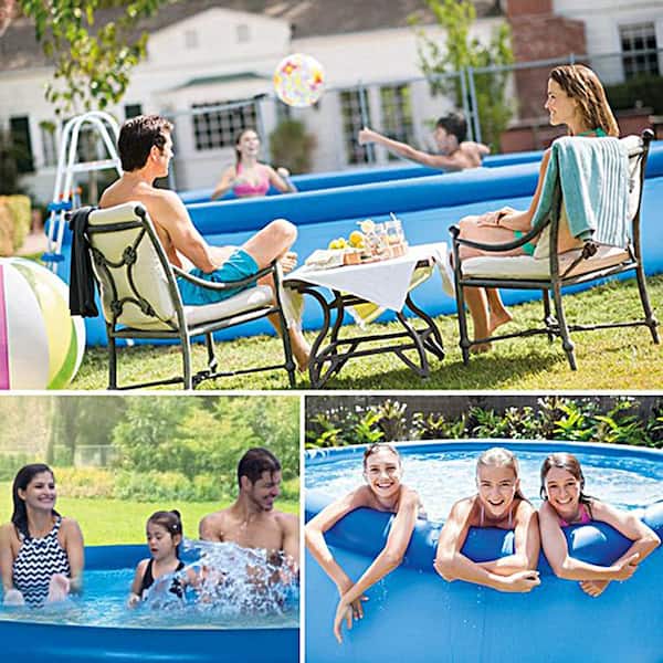 Unbranded BYY727-3 12 ft. Round 30 in. Inflatable Swimming Pool Above Ground Included Pump - 2