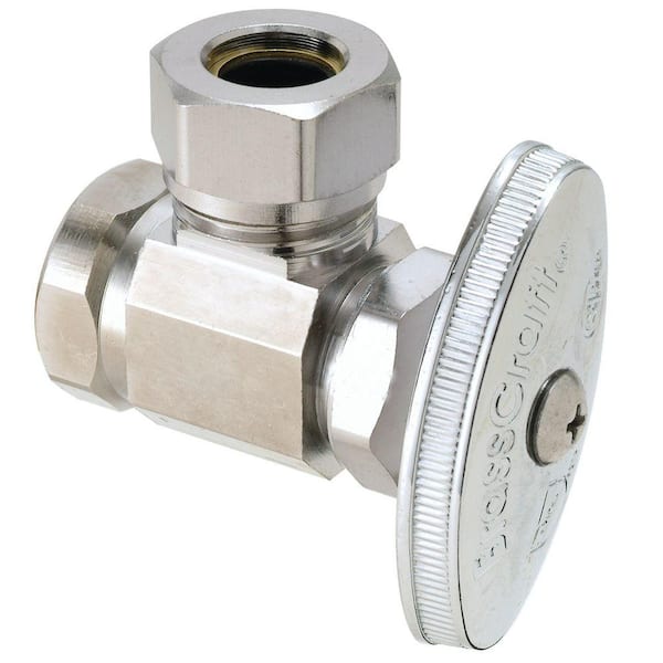 BrassCraft 1/2 in. FIP Inlet x 7/16 in. and 1/2 in. Slip-Joint Outlet Multi-Turn Angle Valve