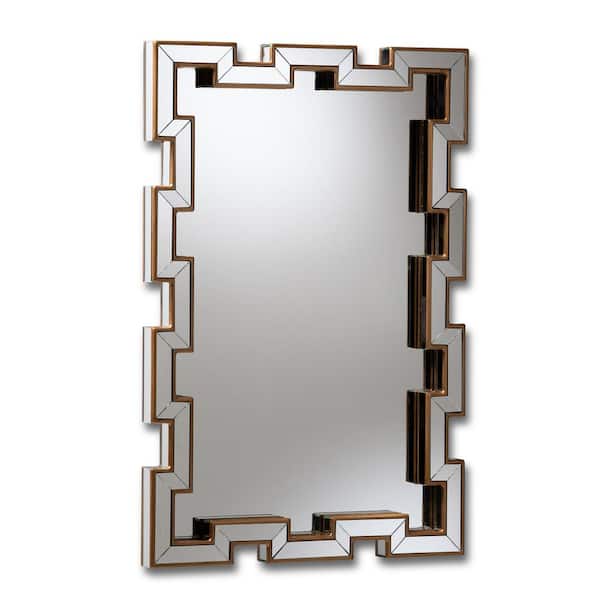 Baxton Studio Medium Rectangle Bronze Contemporary Mirror (32 in. H x 32 in. W)