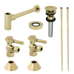 Trimscape Modern Plumbing Sink Trim Kit 1-1/4 in. Brass with Bottle Trap and Overflow Drain in Polished Brass