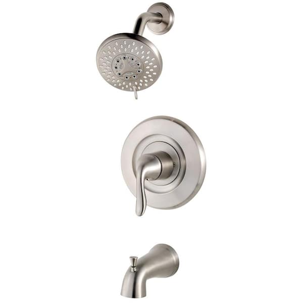 Pfister Universal Single-Handle Transitional Tub and Shower Faucet Trim Kit in Brushed Stainless Steel (Valve Not Included)