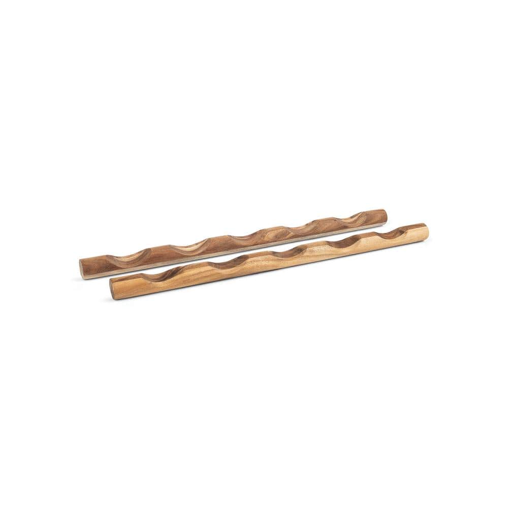 Acacia Wood Compact Wine Rack Bottle Holder, Set of 2