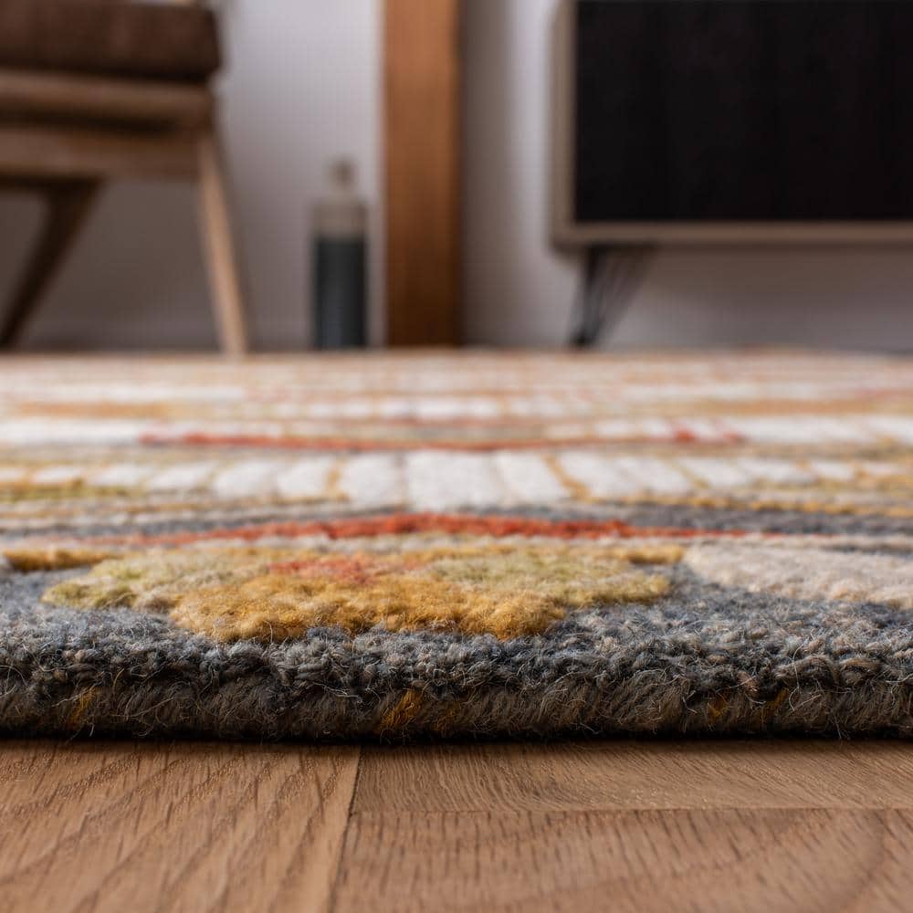Handmade Blue and Ivory Wool Tufted 3' x 5' Area Rug