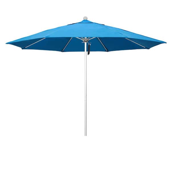 hampton bay patio umbrella sale 8 ribs sunbrella Midtown Umbrellas - The Lean Ft with Fade-Resistant Fabric, Auto-Tilt Aluminum Frame and 8 Reinforced for Deck, Pool & Garden while the powder California Umbrella 11 ft. Silver