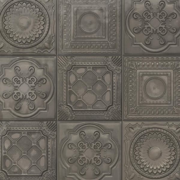 Ritz Metallo Silver 8 in. x 8 in. Ceramic Wall Tile (10.76 sq. ft./Case)