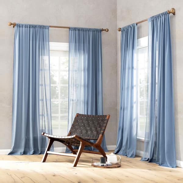 Sun Zero Coralie 100% Cotton Denim Blue Cotton 50 in. W x 63 in. L
