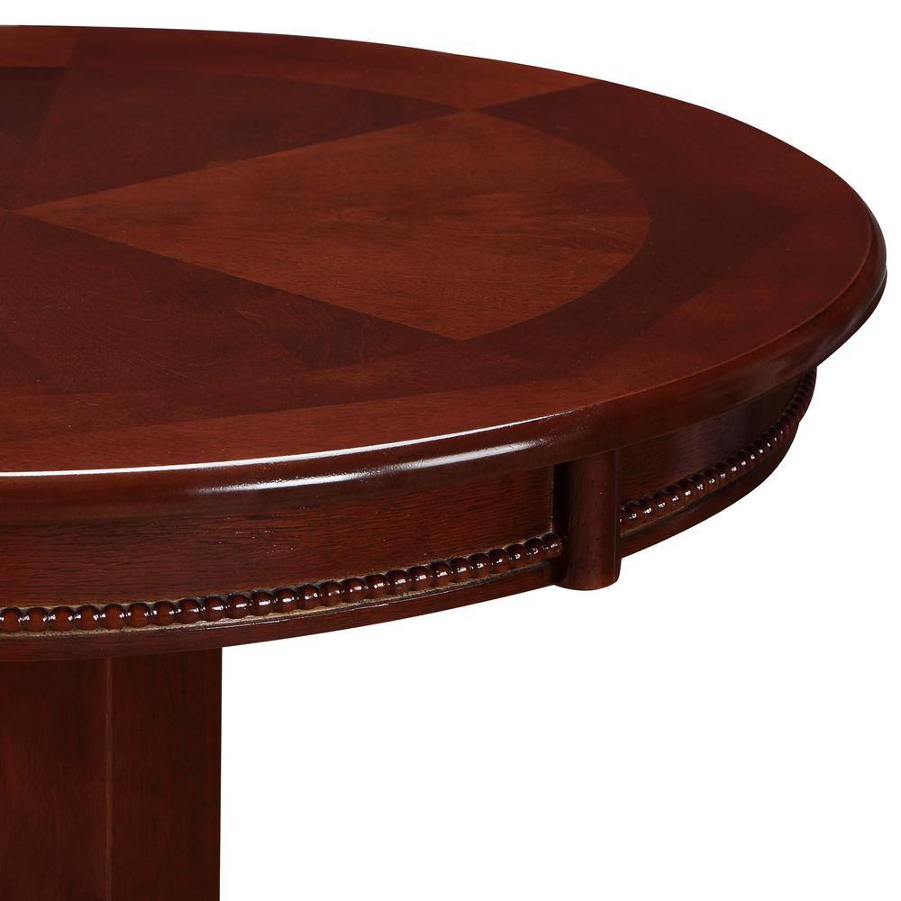 Elegant Round English Tudor Wood Pub Table, 42-Inch