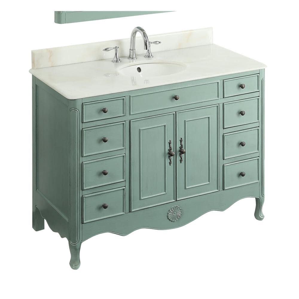 Fayetteville 46.5 in. W x 21 in. D x 35 in. H Bath Vanity in Distressed Lig