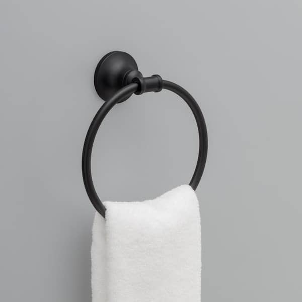 Taozun Hand Towel Holder/Hand Towel Bar - Black Face Towel Holder Self  Adhesive Towel Ring for