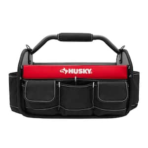 Husky Tool Tote Bag Storage Pocket Work Jobsite 20 Inch Heavy Duty Fabric Black 