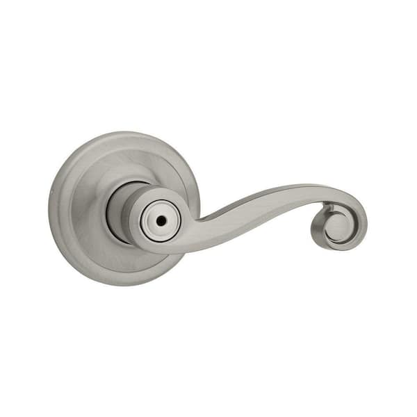 Kwikset Lido Satin Nickel Bed/Bath Door Lever with Microban Antimicrobial Technology