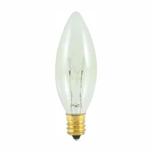 40-Watt Equivalent B8 Clear Dimmable (E12) Candelabra Screw Base Incandescent Light Bulb, 2700K (50-Pack)