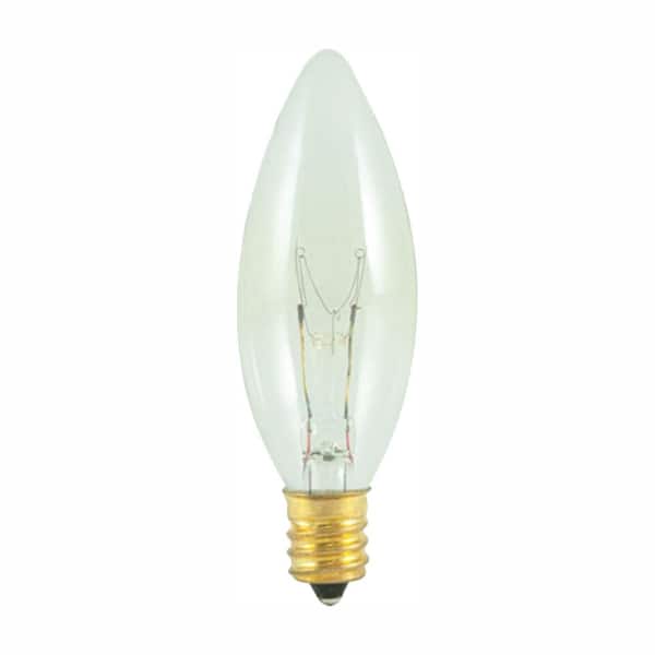 Bulbrite 40-Watt Equivalent B8 Clear Dimmable (E12) Candelabra Screw Base Incandescent Light Bulb, 2700K (50-Pack)