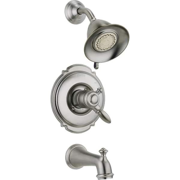 Delta Victorian 1-Handle Tub and Shower Faucet Trim Kit in Stainless (Valve Not Included)