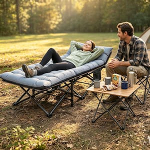 BOZTIY Oversize Folding Camping Cot,XL Sleeping Cot With Mattress