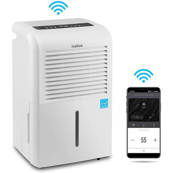 Ivation 50 Pint Smart Wi-Fi Energy Star Dehumidifier with Hose Connector and App