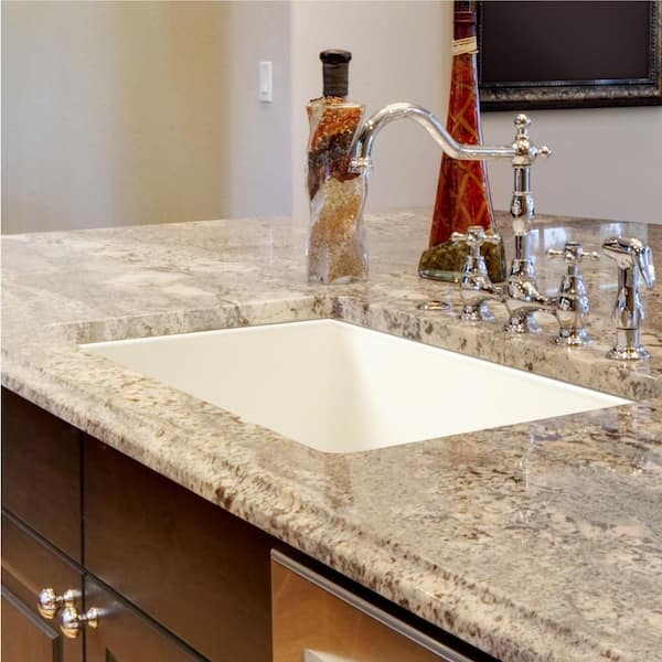 Houzer Platus 24 in. Biscuit Fireclay Undermount Single Bowl Kitchen Sink - PTU-2400 BQ