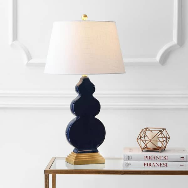 JONATHAN Y Carter 29 in. Navy/Gold Ceramic/Resin Table Lamp JYL3018A ...