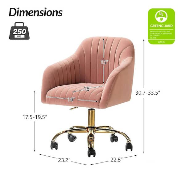 JAYDEN CREATION Jacinda Modern Pink Velvet Swivel and Adjustable