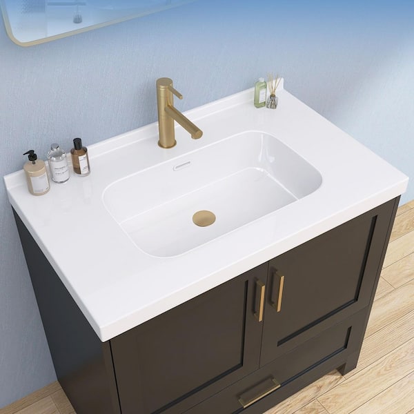 Zeafive Foia 36 in.W x 22 in.D Solid Surface Rectangular