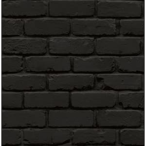Black Amsterdam Brick Brick Vinyl Peel and Stick Wallpaper Roll