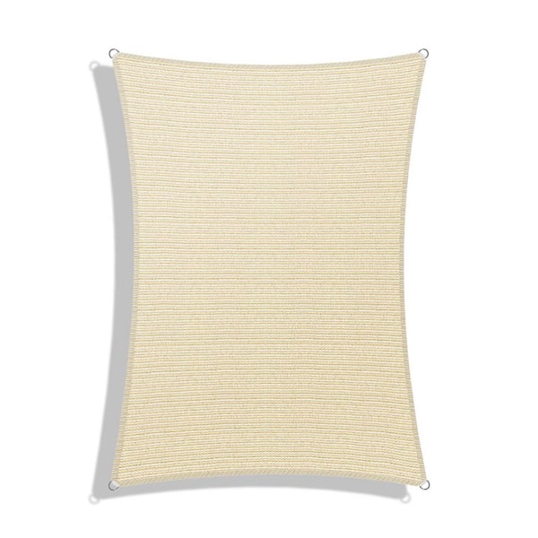 10 ft. x 14 ft. HDPE Sun Shade Sail Rectangle Canopy Shades for Outdoor Patio Pergola, Blockage 95% UV Resistant, Beige