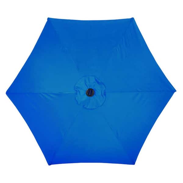 9 ft. Tiltable Solar LED Market Patio Umbrella 108 in. Royal Blue