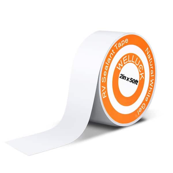 2 in. x 50 ft. Roof Tape for Roof Repair Camper Trailer Boat Sealing Leak Repair, UV and Waterproof, White (1-Pack)