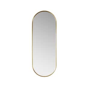 Luarca 18 in. W x 48 in. H Metal Framed Oval Bathroom Vanity Mirror in Gold