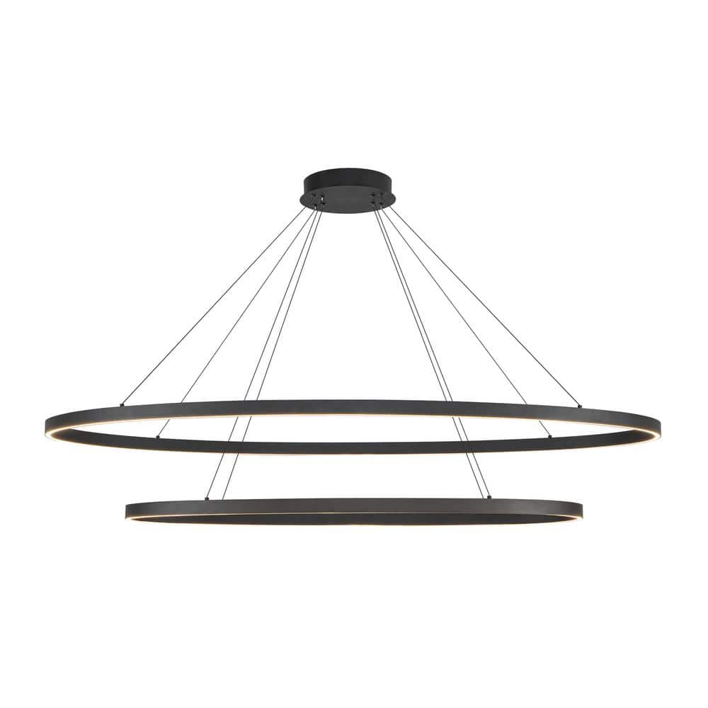 KUZCO Ovale 72-Watt 2 Layer 2-Light Integrated LED Black