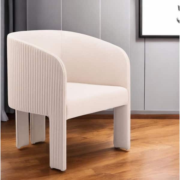 Textured Polyester Wood Arm Chair