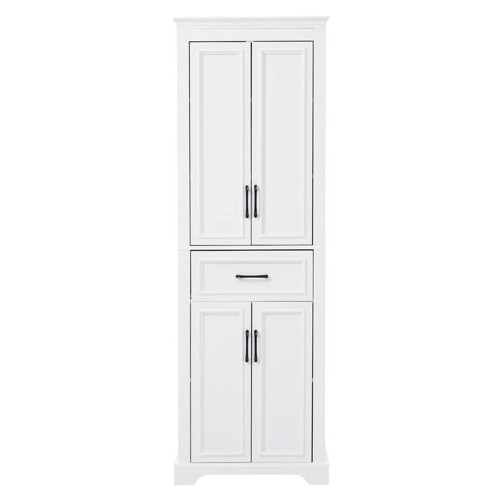 24 in. W x 16 in. D x 71 in. H White MDF Freestanding Linen Cabinet with Adjustable Shelves price history on PriceWatchPro