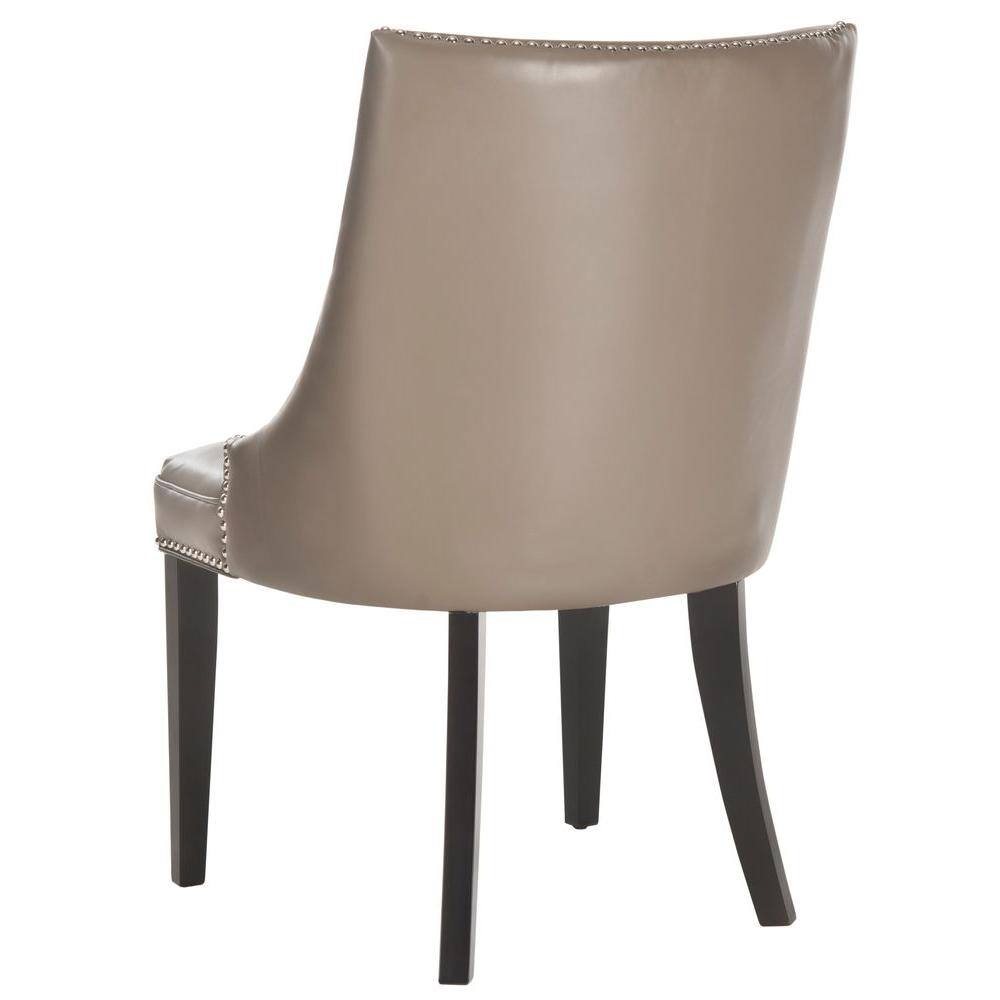 Espresso Birchwood Parsons Side Chair in Clay with Silver Nailhead Trim