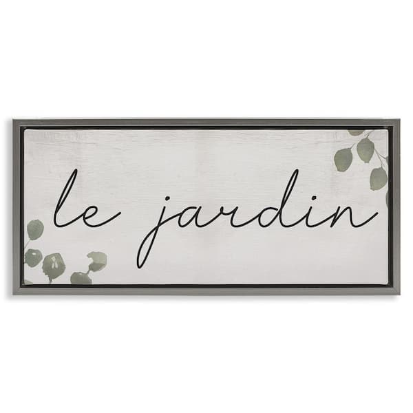 Stupell Industries Le Jardin Garden by Daphne Polselli Gray Floater Frame Nature Graphic Art Print 11 in. x 25 in.
