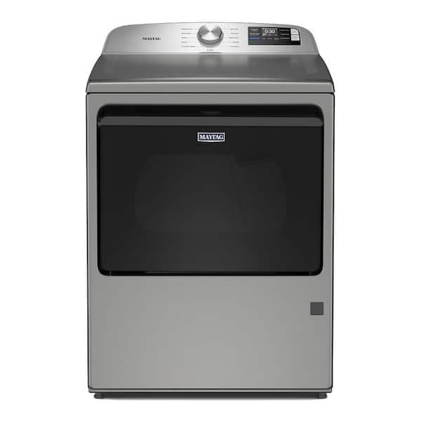 7.4 cu. ft. vented Front Load Gas Dryer in Classic Silver with Extra Power