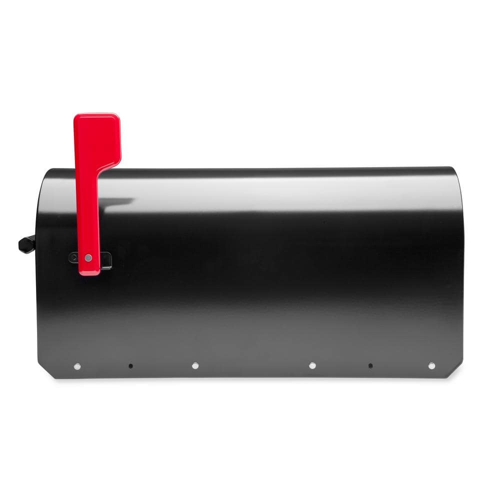 Large Black Powder Coated Steel Post Mount Mailbox