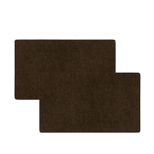 Striped Utility Mat Brown Indoor/Outdoor 18 in. x 30 in. Utility Door Mat (2-Piece Set)