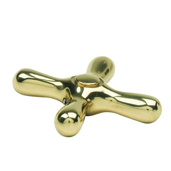 BrassCraft Replacement Cross Handle for Multi-Turn Water Valve in Polished Brass