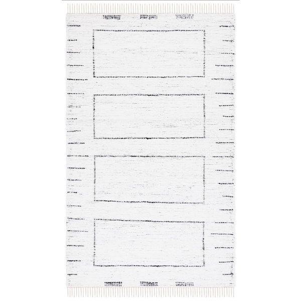 Casablanca 5 ft. x 8 ft. Ivory/Black Country Rectangle Area Rug