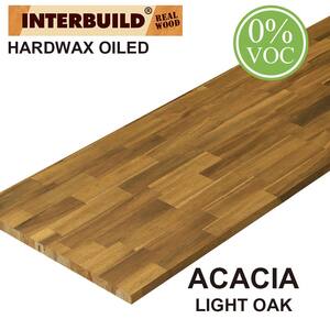 Solid Acacia 6 ft. L x 25.5 in. D x 1.5 in. T, Butcher Block Countertop, Light Oak